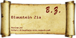 Blaustein Zia névjegykártya